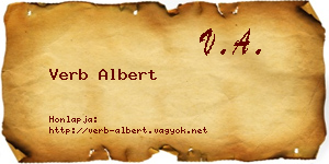 Verb Albert névjegykártya